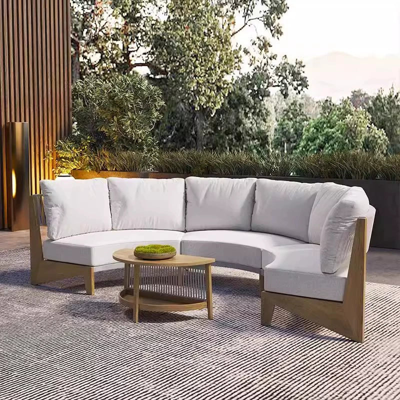 Moon - 6-Person Teak Semi-Circle Sofa & Table