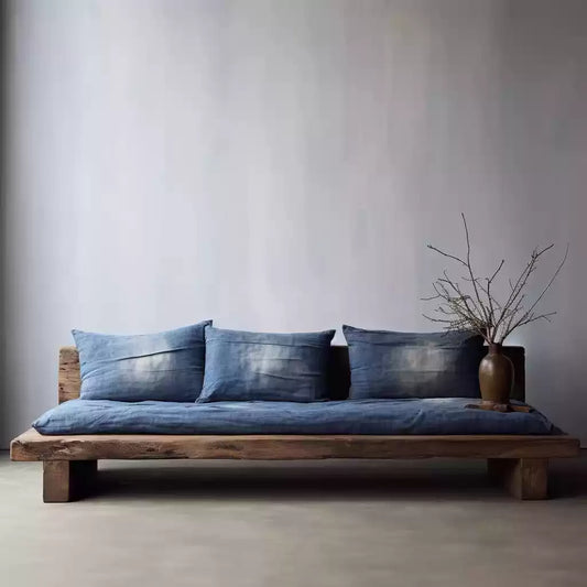 Vintage-Style Teak Sofa Bench